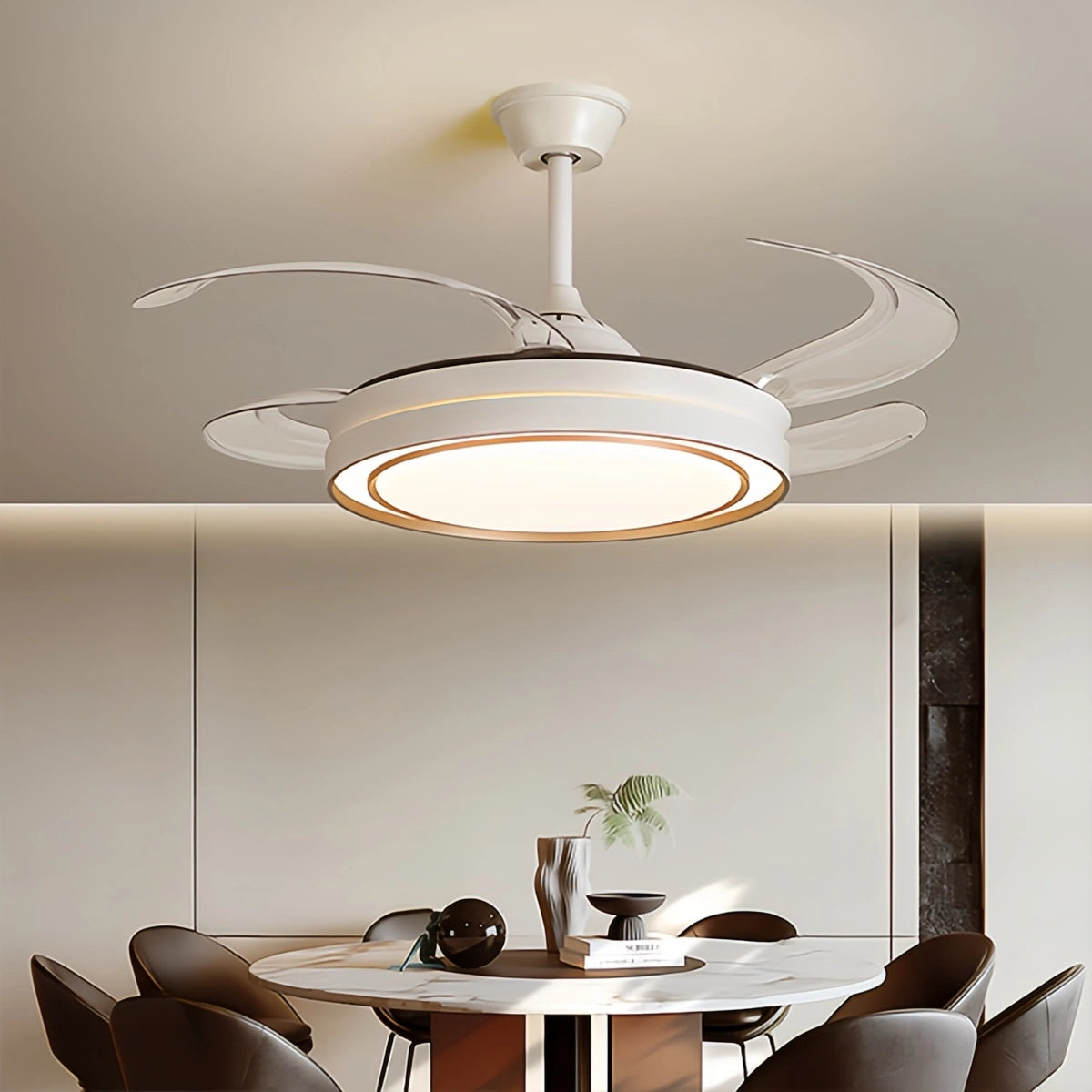 Antizer Modern Round Ceiling Fan Light with Remote Control