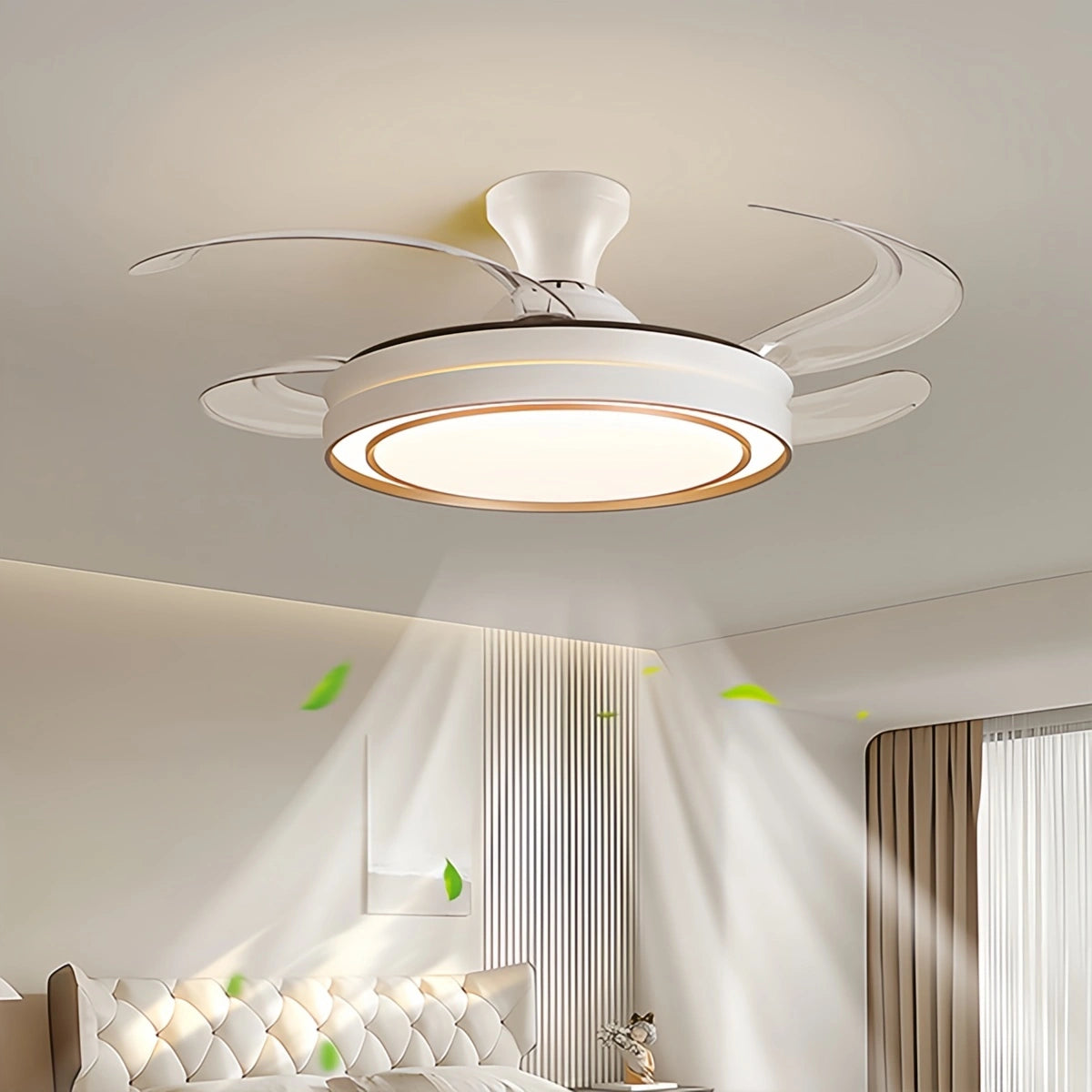Antizer Modern Round Ceiling Fan Light with Remote Control