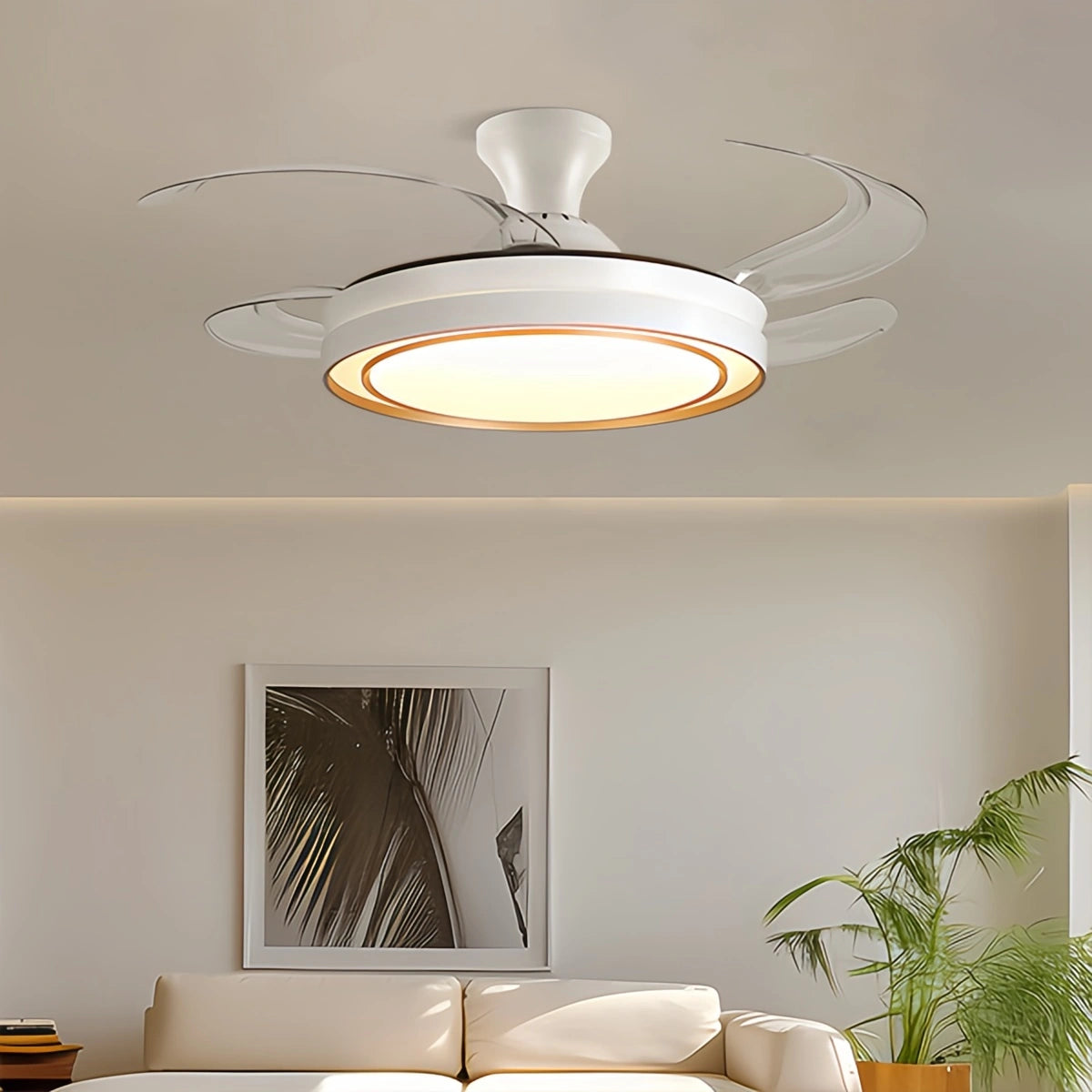Antizer Modern Round Ceiling Fan Light with Remote Control