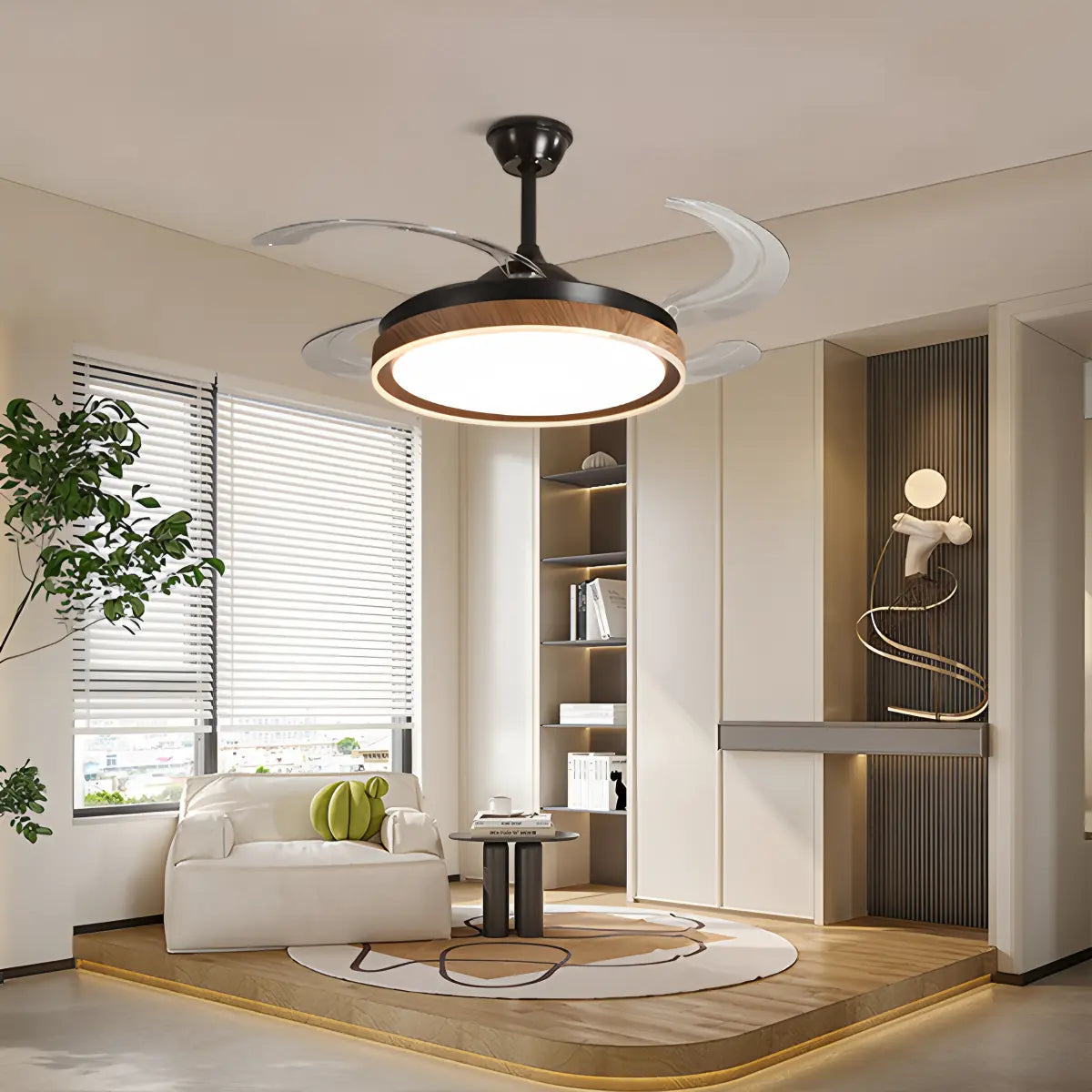 Antizer Retractable Blade Ceiling Fan with Light