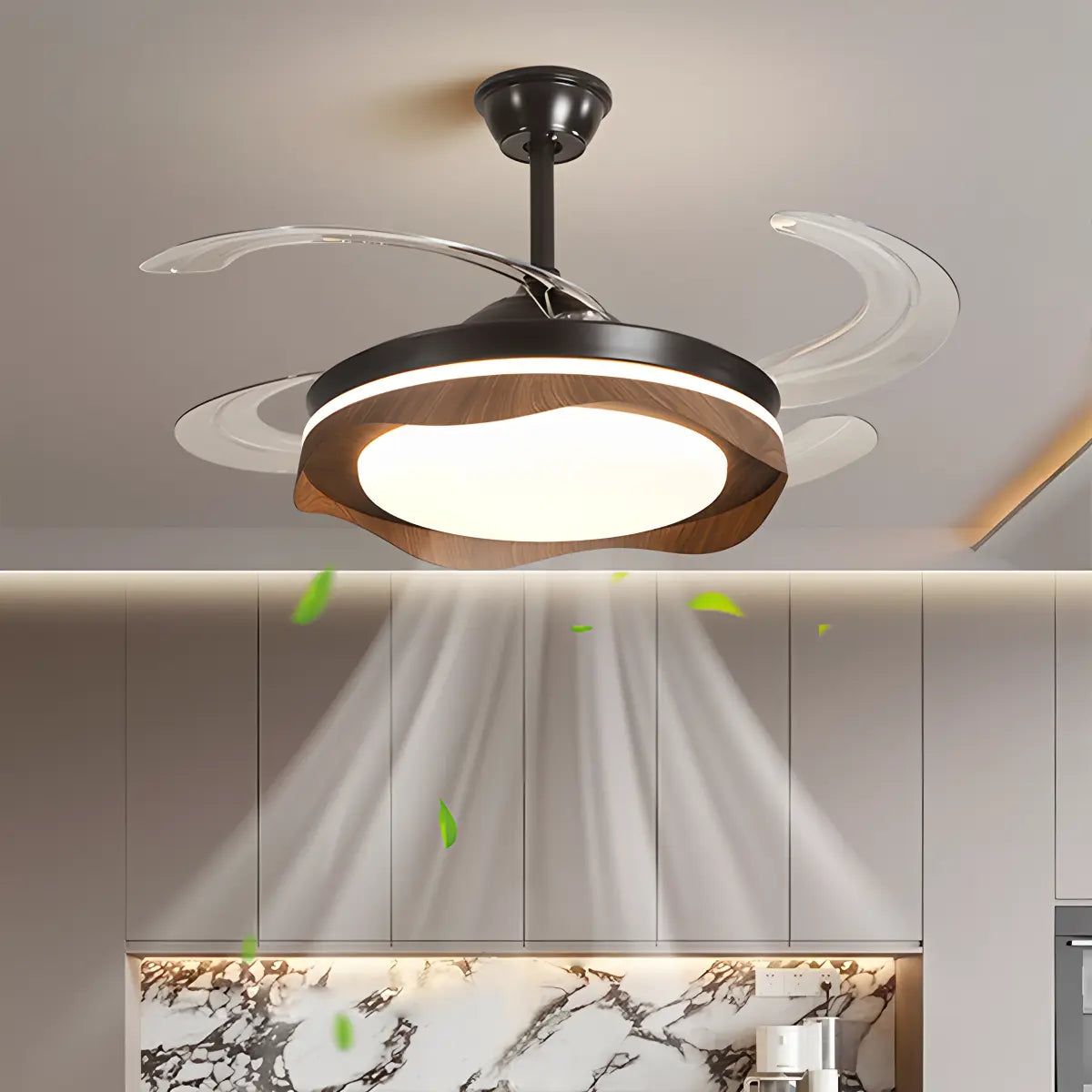 Antizer Retractable Blade Ceiling Fan with Light