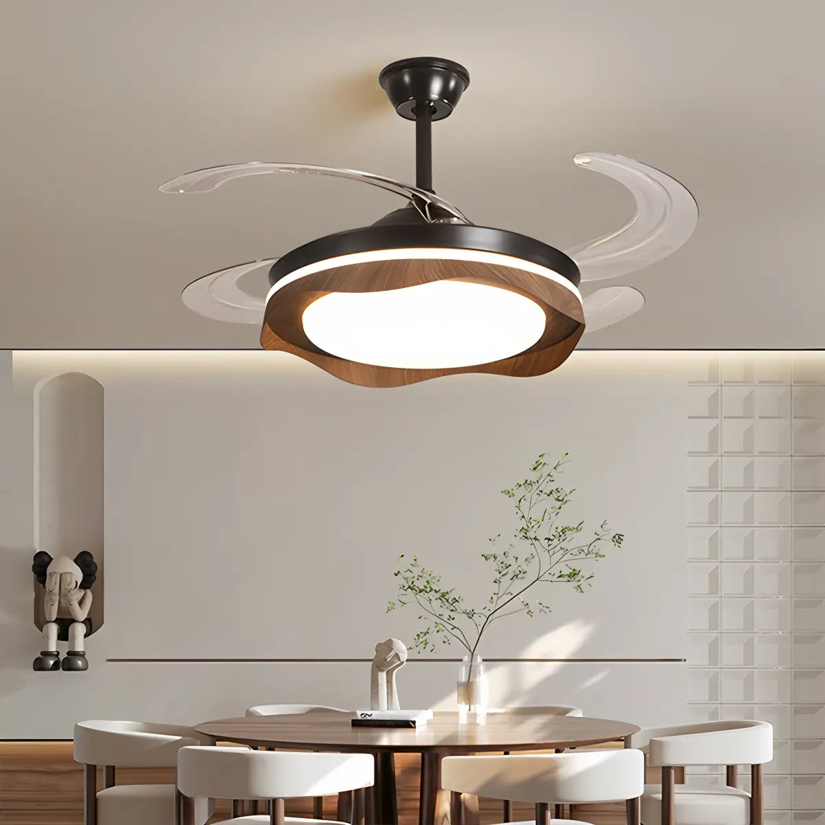 Antizer Retractable Blade Ceiling Fan with Light