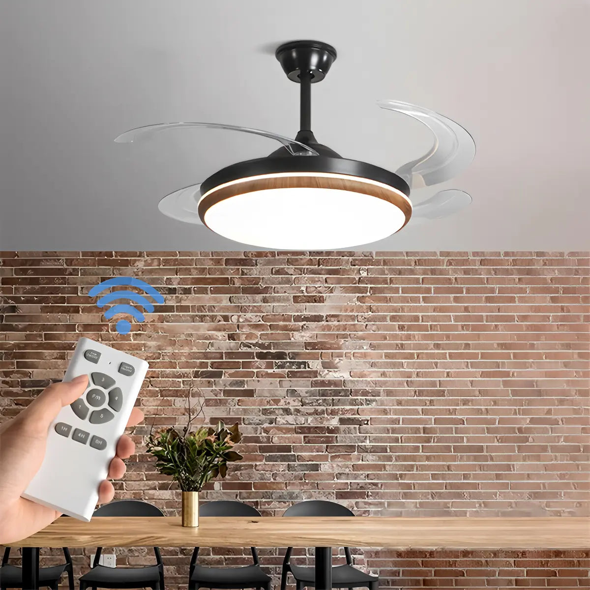 Antizer Retractable Blade Ceiling Fan with Light