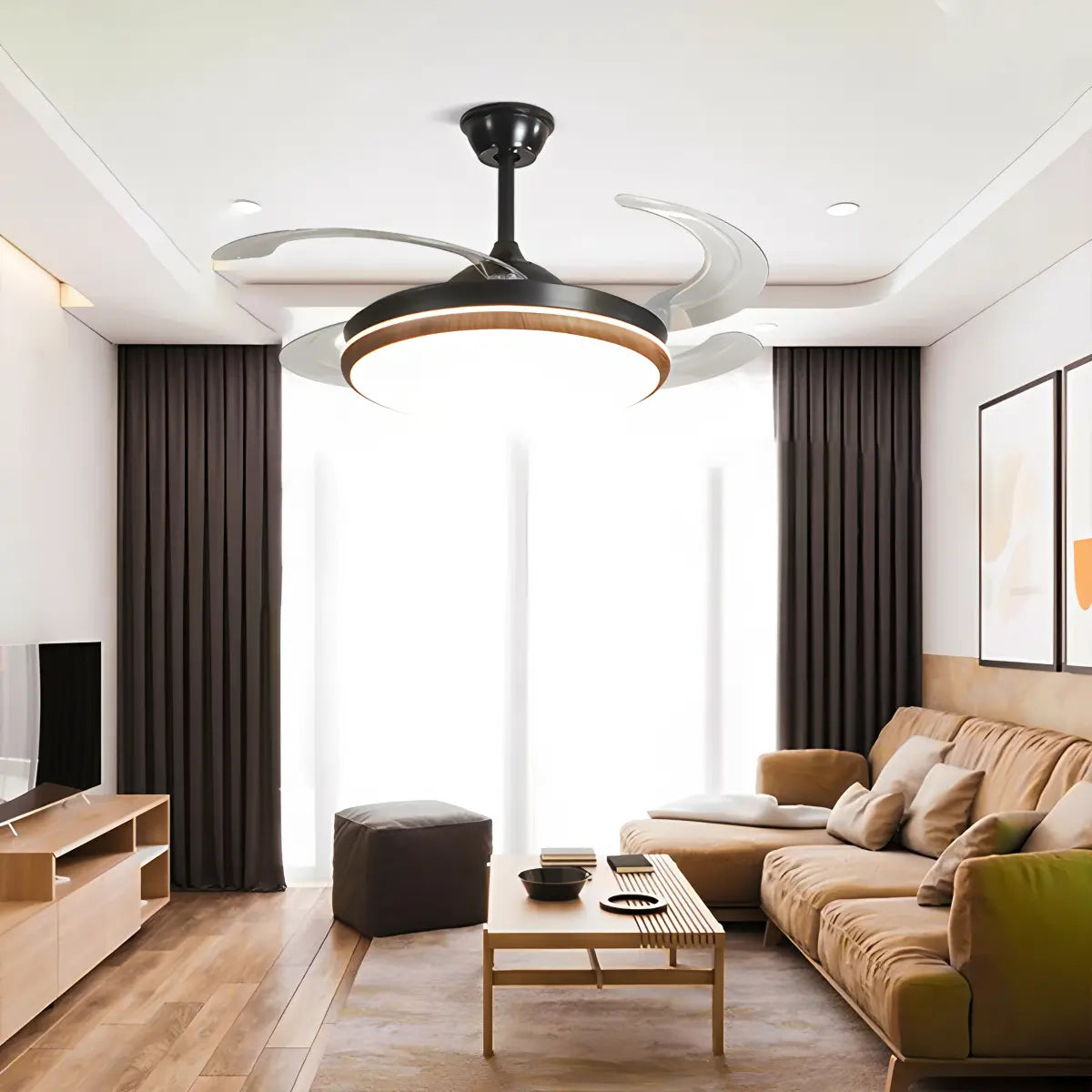 Antizer Retractable Blade Ceiling Fan with Light