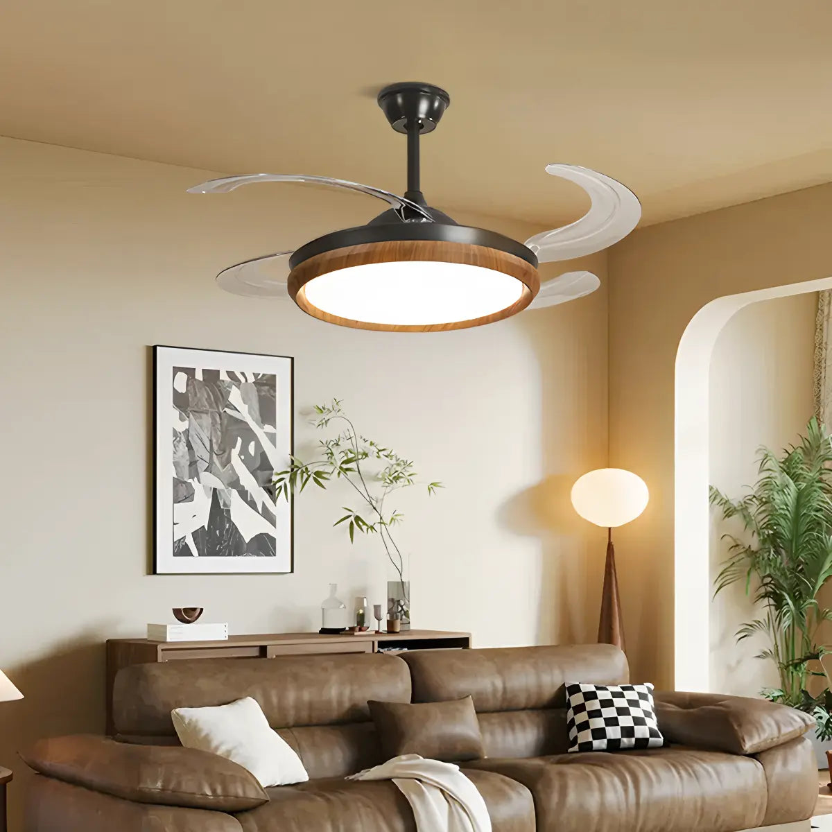 Antizer Retractable Blade Ceiling Fan with Light
