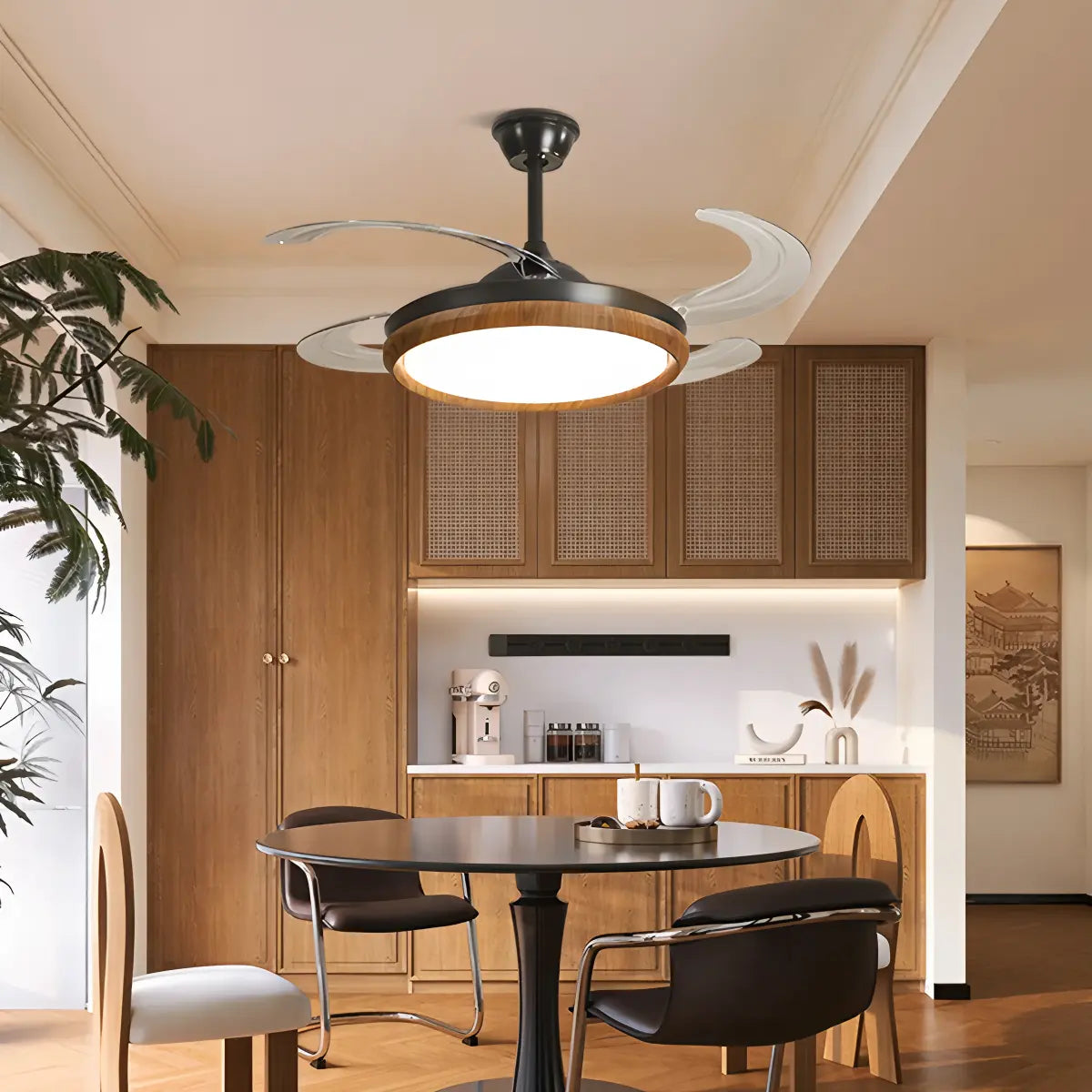Antizer Retractable Blade Ceiling Fan with Light