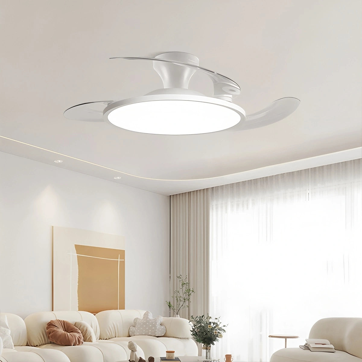 Antizer Silent Remote Control White Ceiling Fan Light