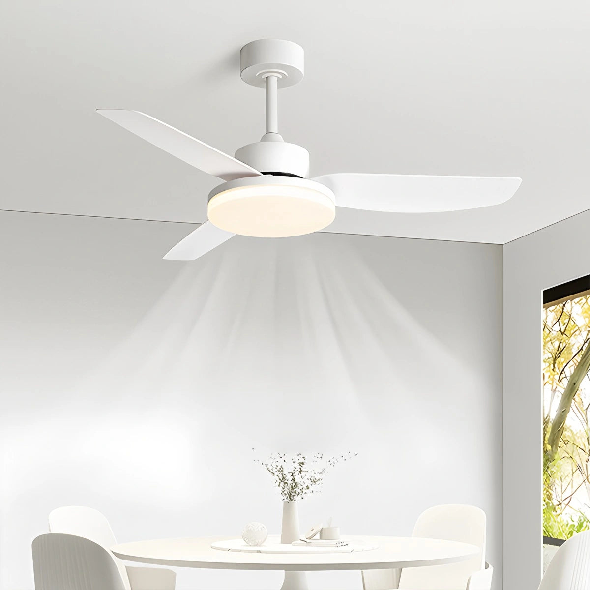 Antizer White Remote Control Ceiling Fan Light