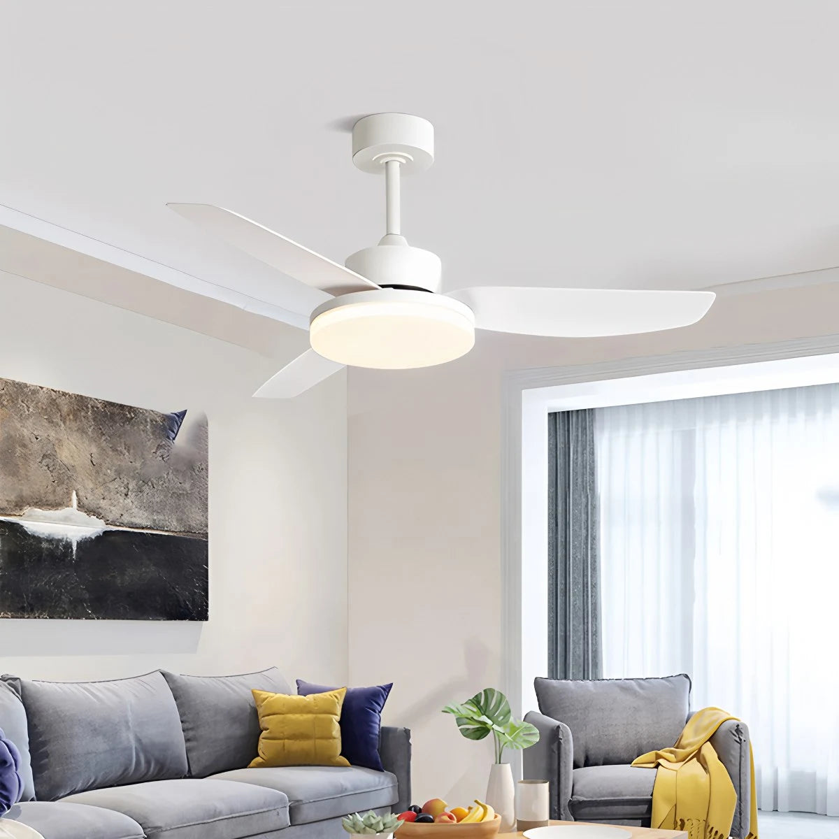 Antizer White Remote Control Ceiling Fan Light