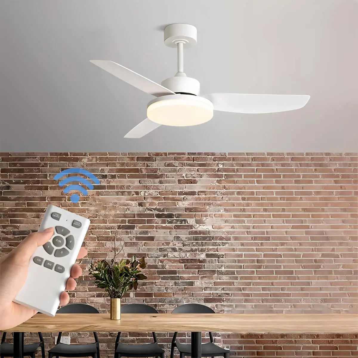 Antizer White Remote Control Ceiling Fan Light