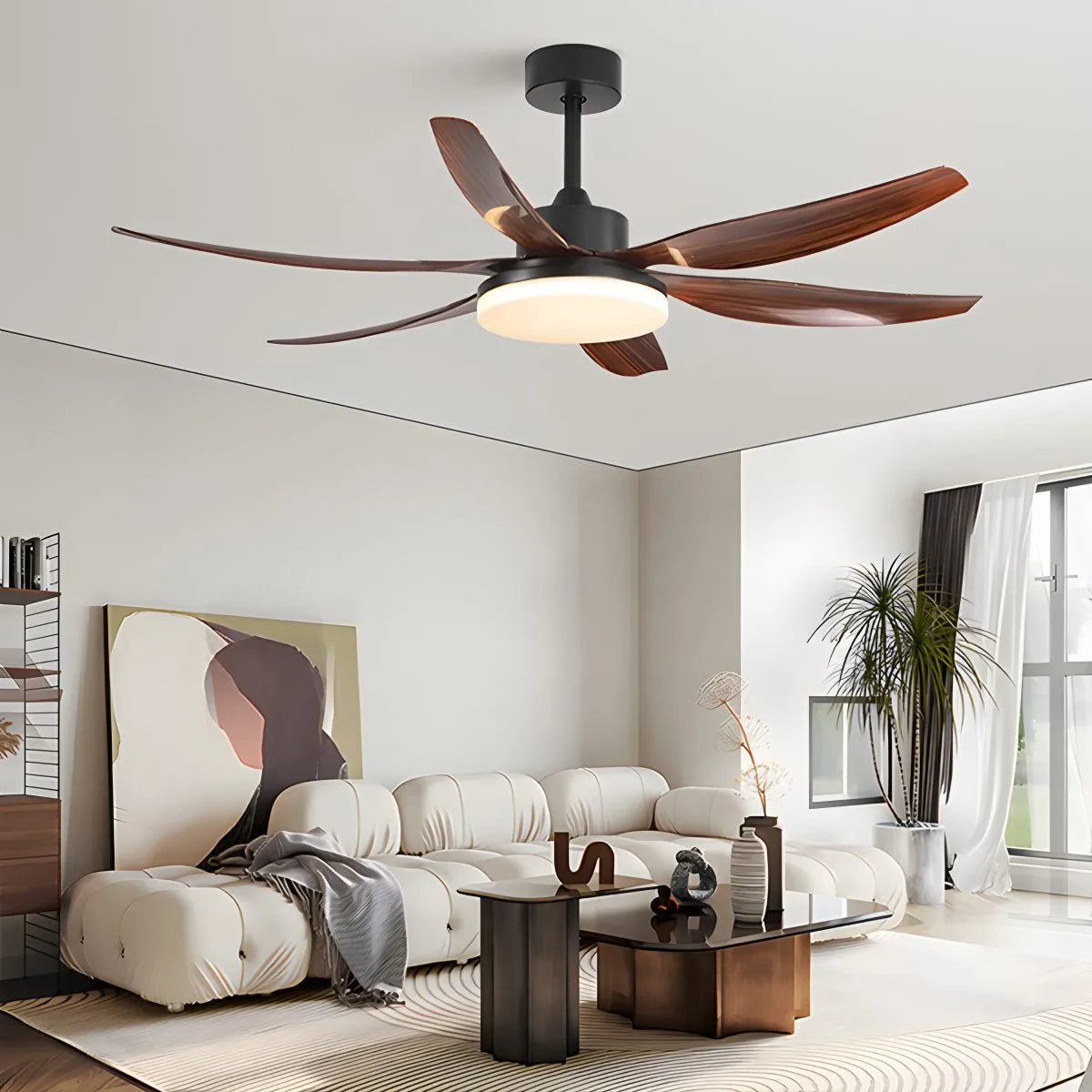 Antizer Nordic Style LED 6-Blade Ceiling Fan with Light