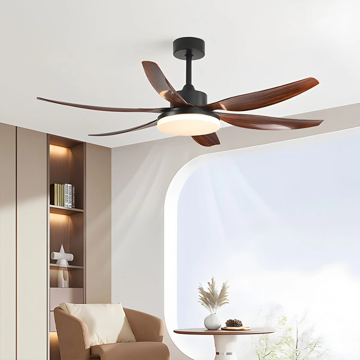 Antizer Nordic Style LED 6-Blade Ceiling Fan with Light