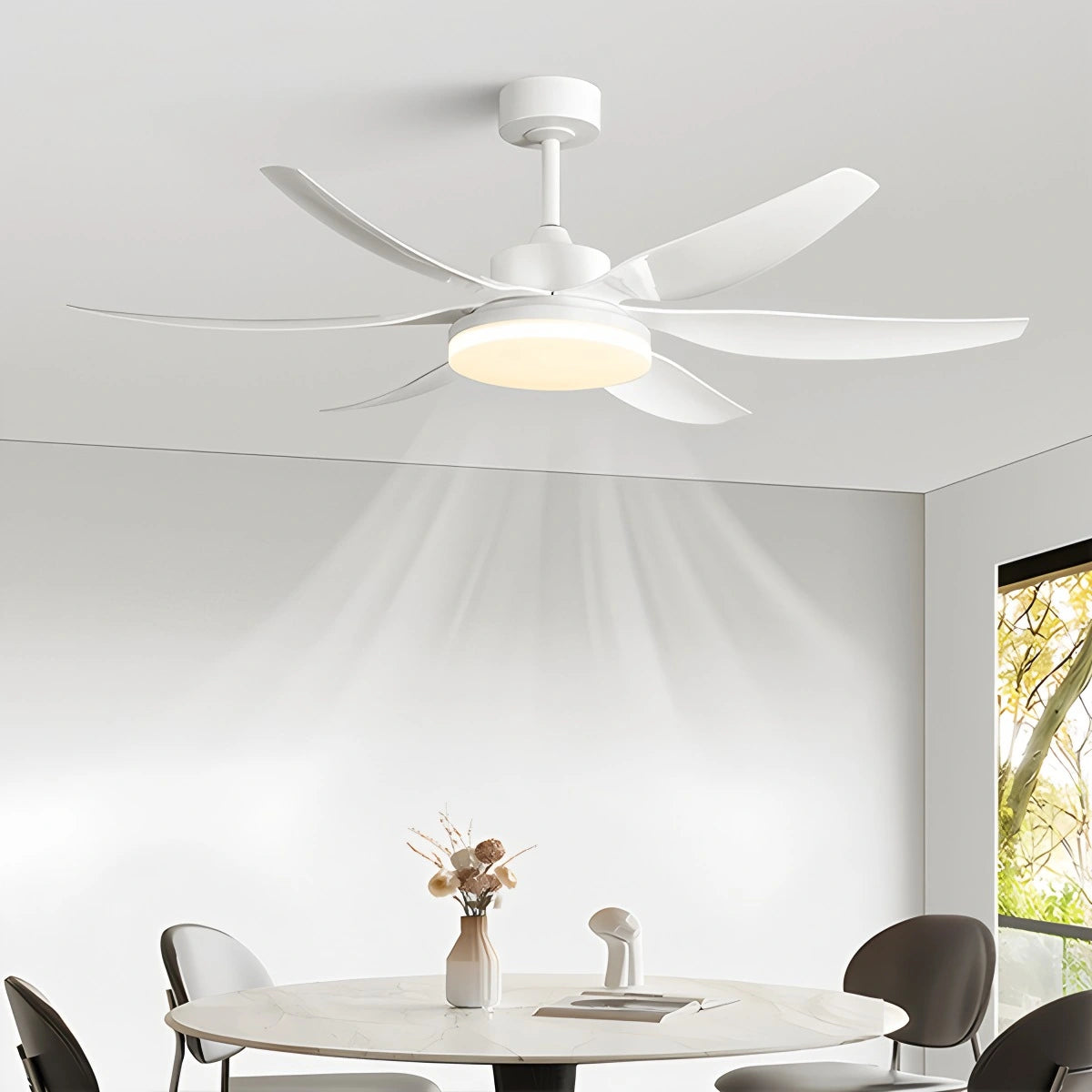 Antizer Nordic Style LED 6-Blade Ceiling Fan with Light