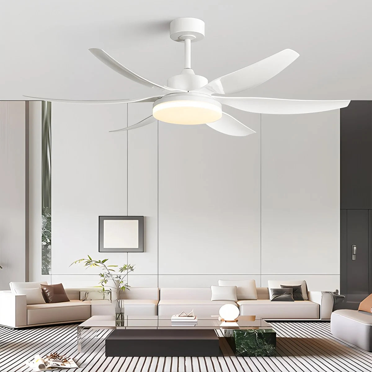Antizer Nordic Style LED 6-Blade Ceiling Fan with Light