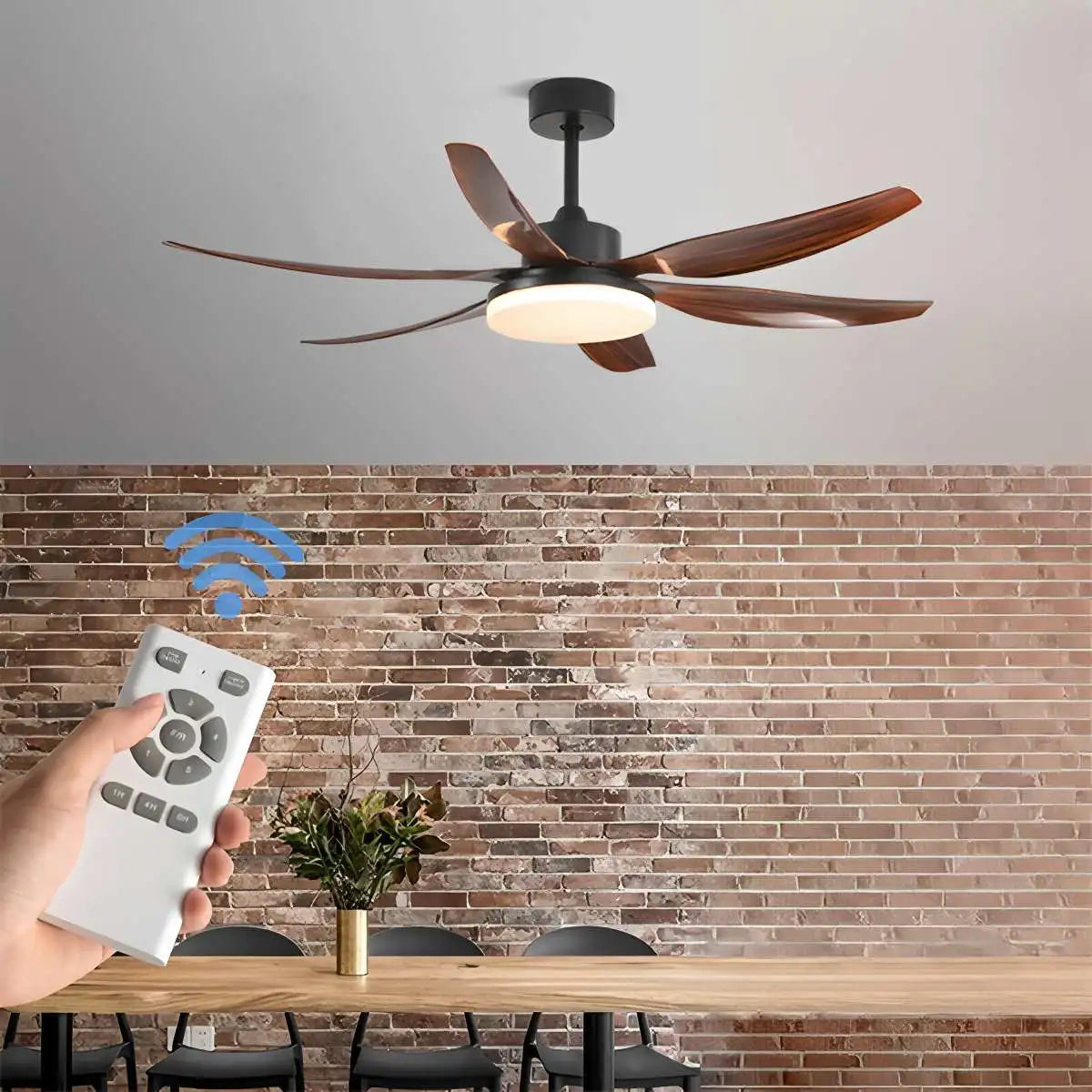 Antizer Nordic Style LED 6-Blade Ceiling Fan with Light
