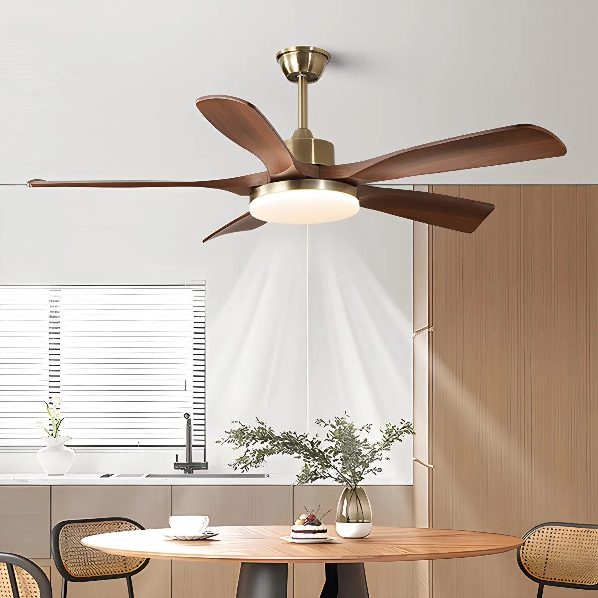 Antizer Modern 5-leaf Remote Control Ceiling Fan Light