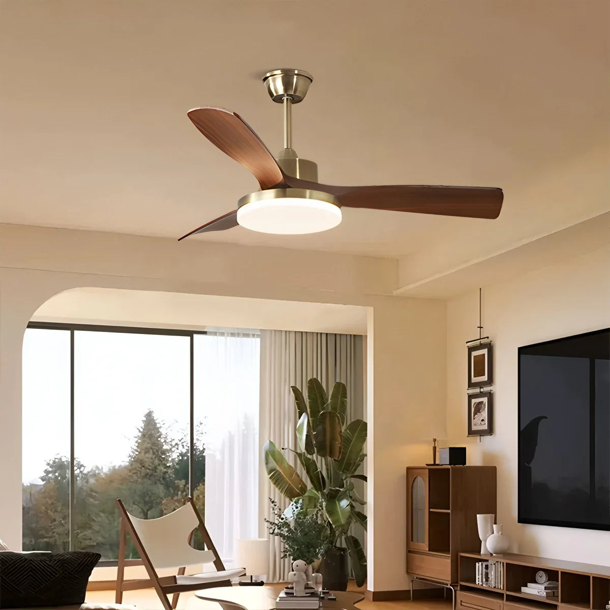 Antizer Modern 5-leaf Remote Control Ceiling Fan Light