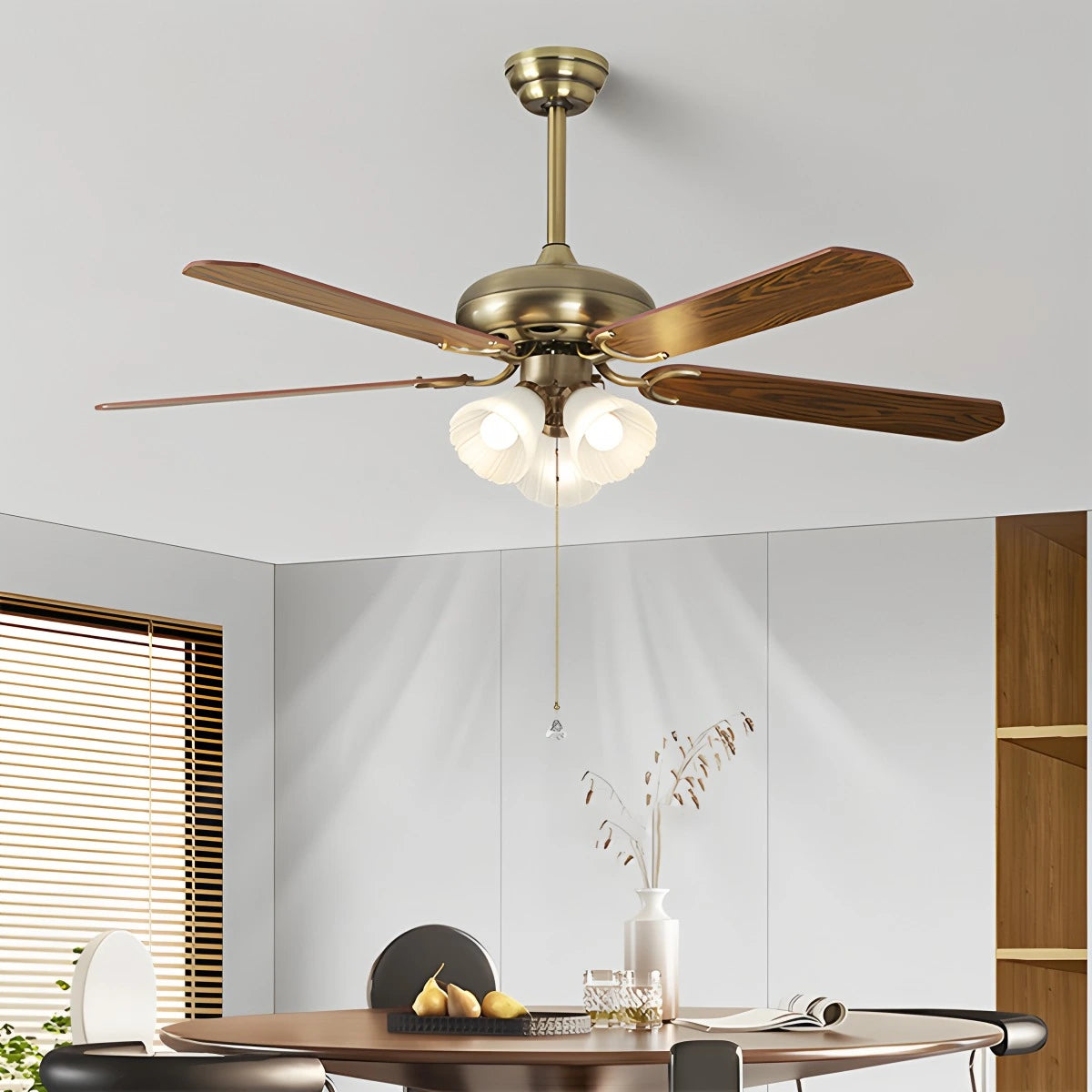 Antizer American Retro Ceiling Fan Light for Dining Room
