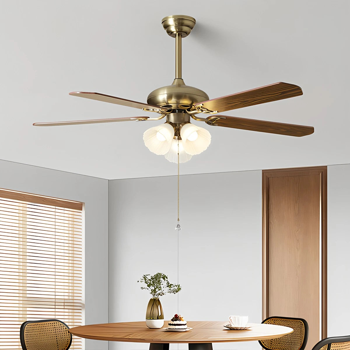 Antizer American Retro Ceiling Fan Light for Dining Room