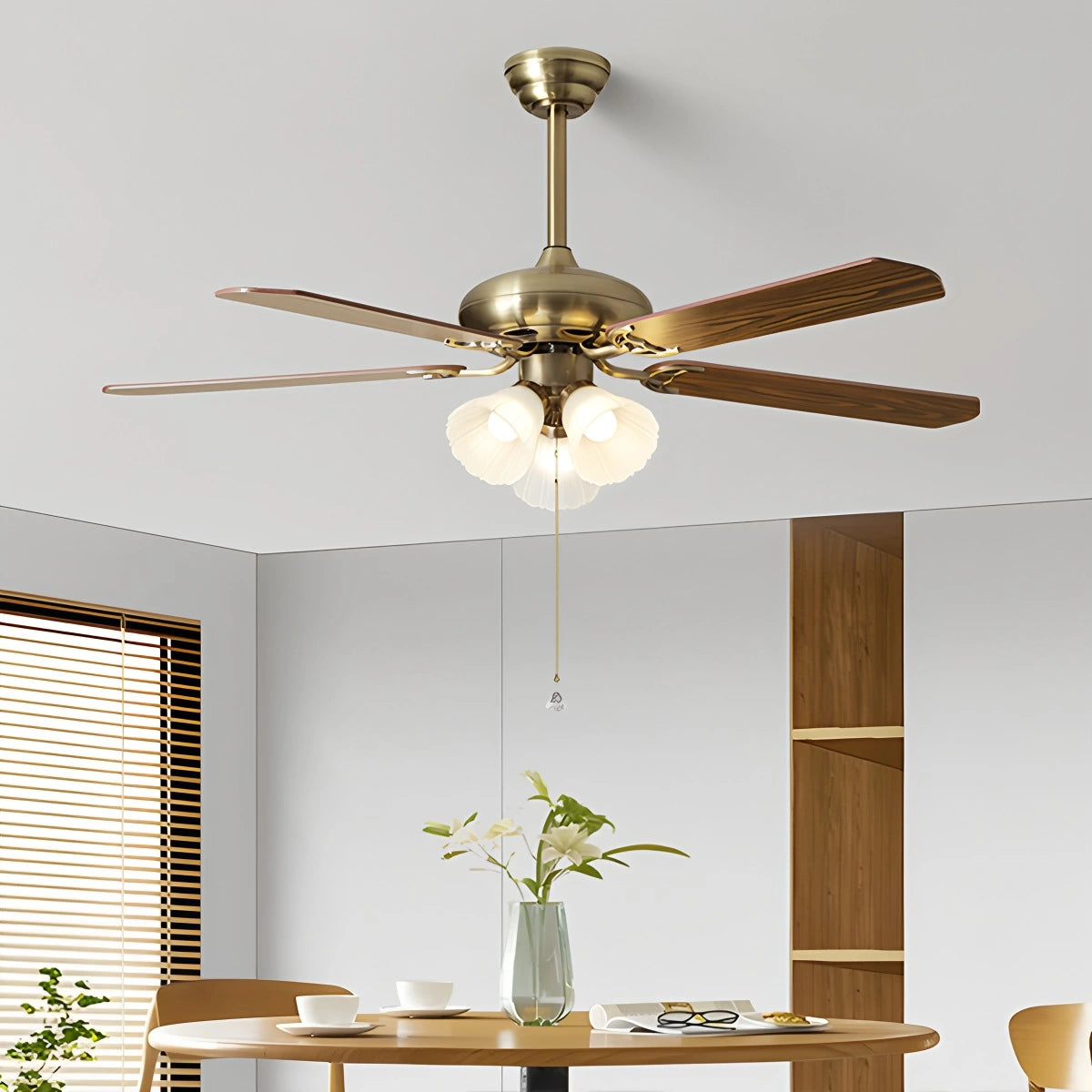 Antizer American Retro Ceiling Fan Light for Dining Room