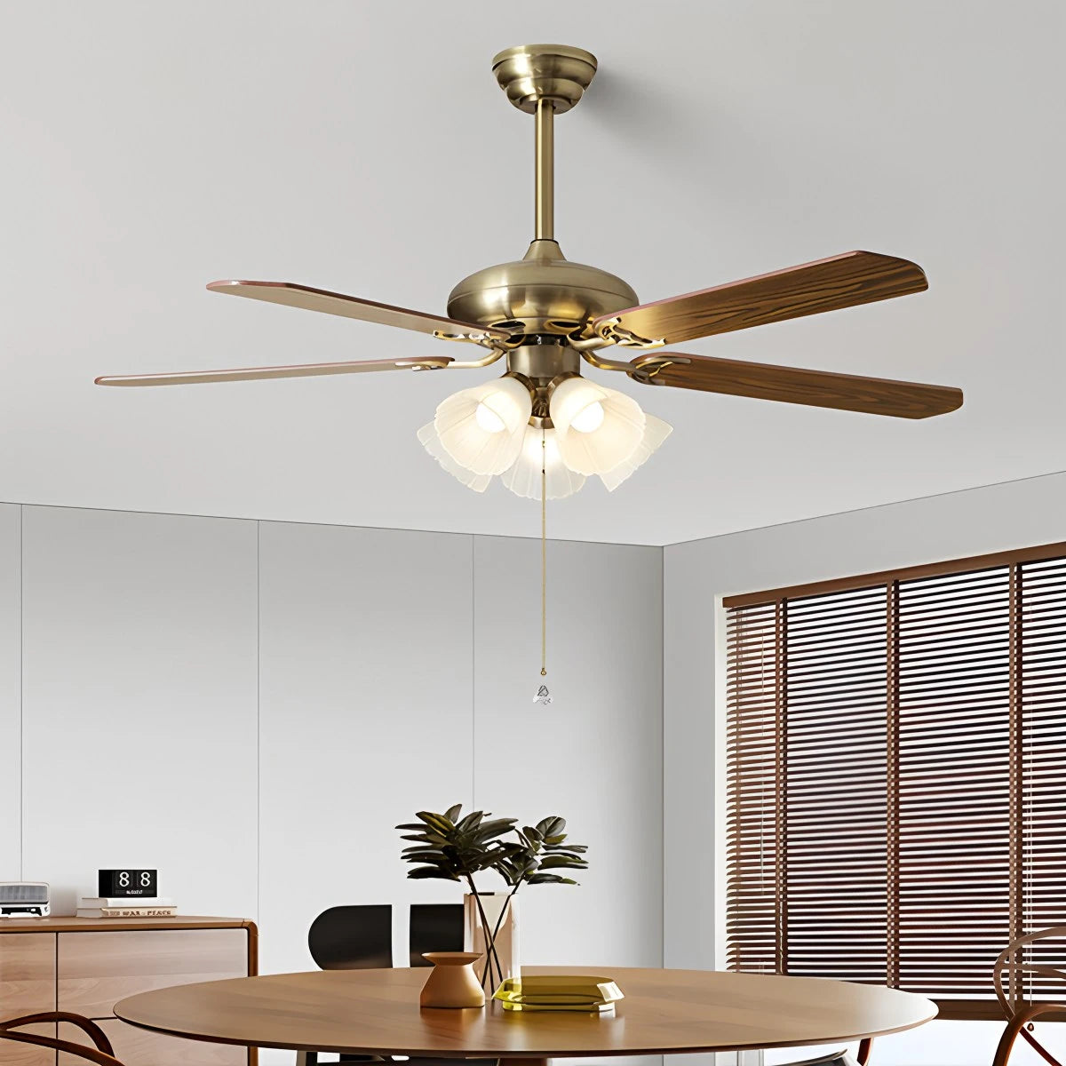 Antizer American Retro Ceiling Fan Light for Dining Room