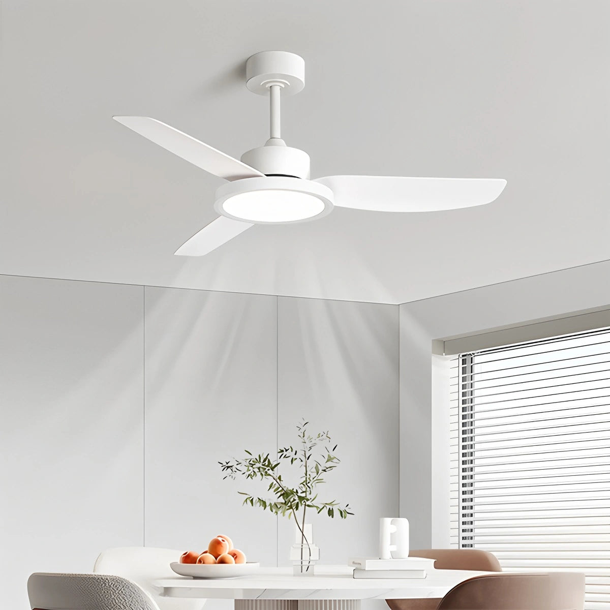 Antizer Modern White Ceiling Fans with Lights and Remote