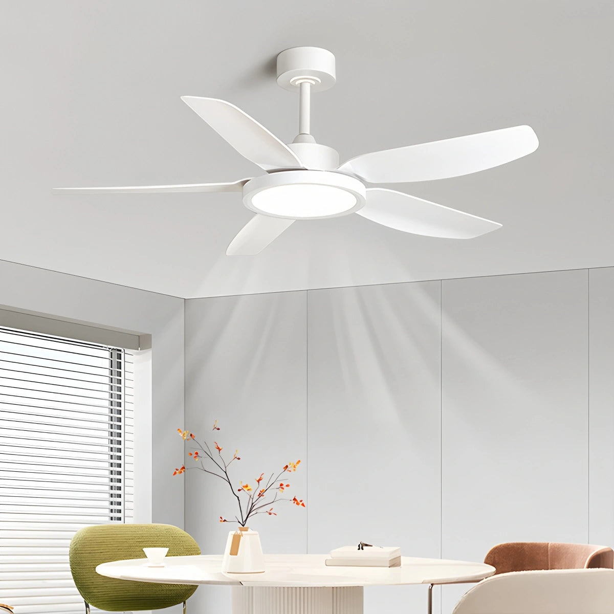 Antizer Modern White Ceiling Fans with Lights and Remote