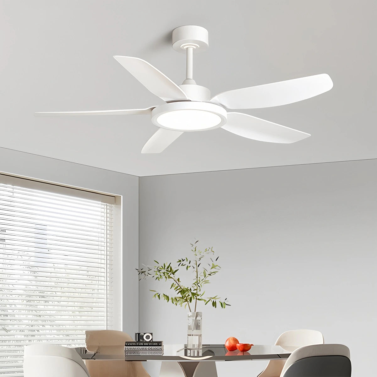 Antizer Modern White Ceiling Fans with Lights and Remote