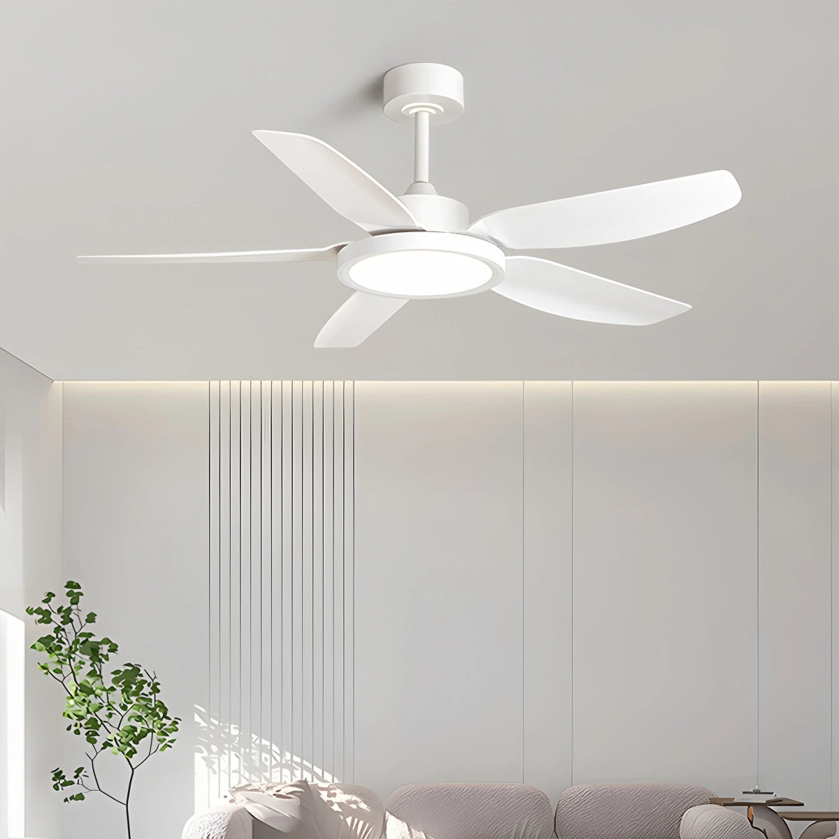 Antizer Modern White Ceiling Fans with Lights and Remote