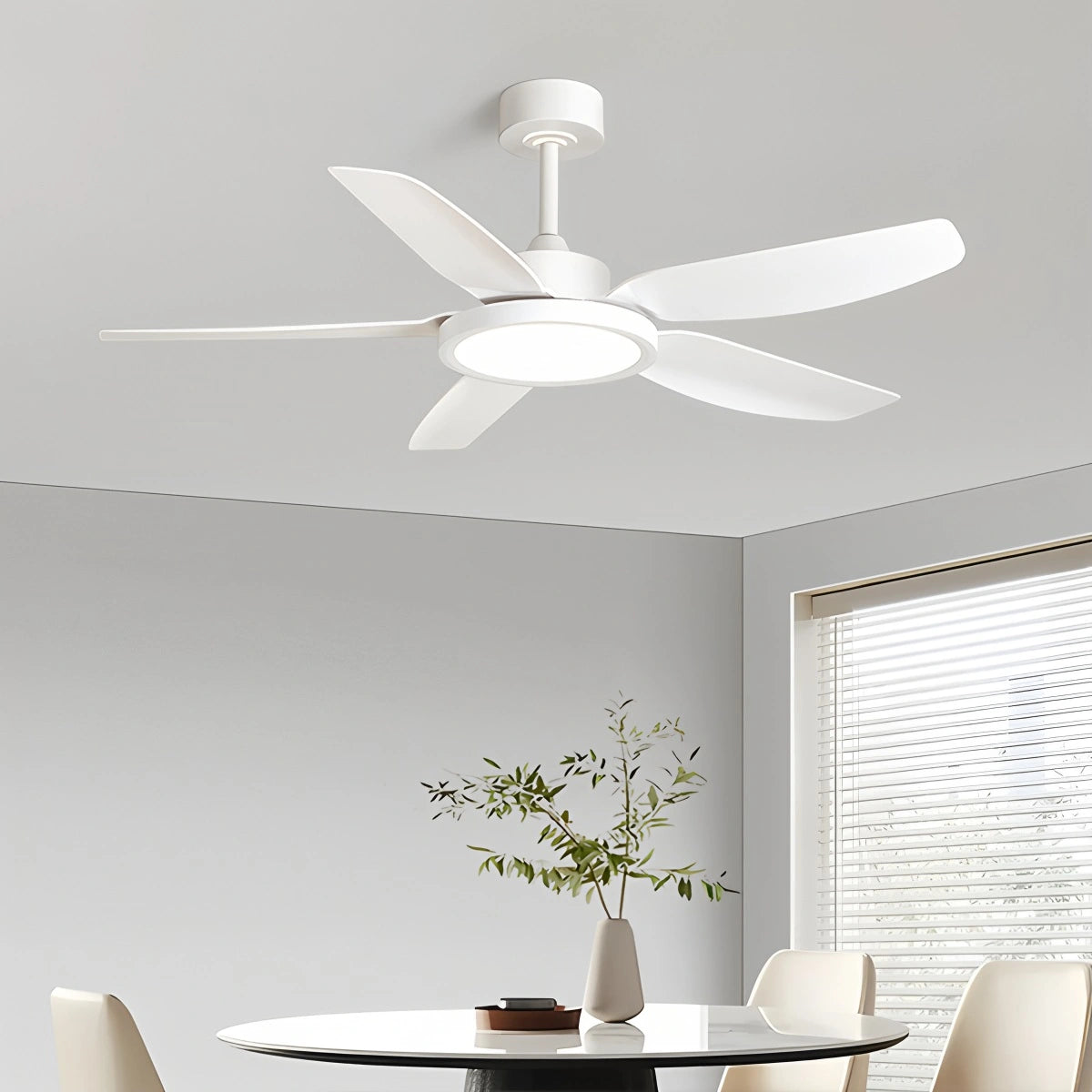Antizer Modern White Ceiling Fans with Lights and Remote