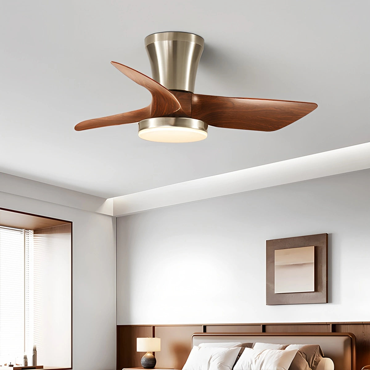 Antizer Nordic LED Ceiling Fan with Light for Living Room