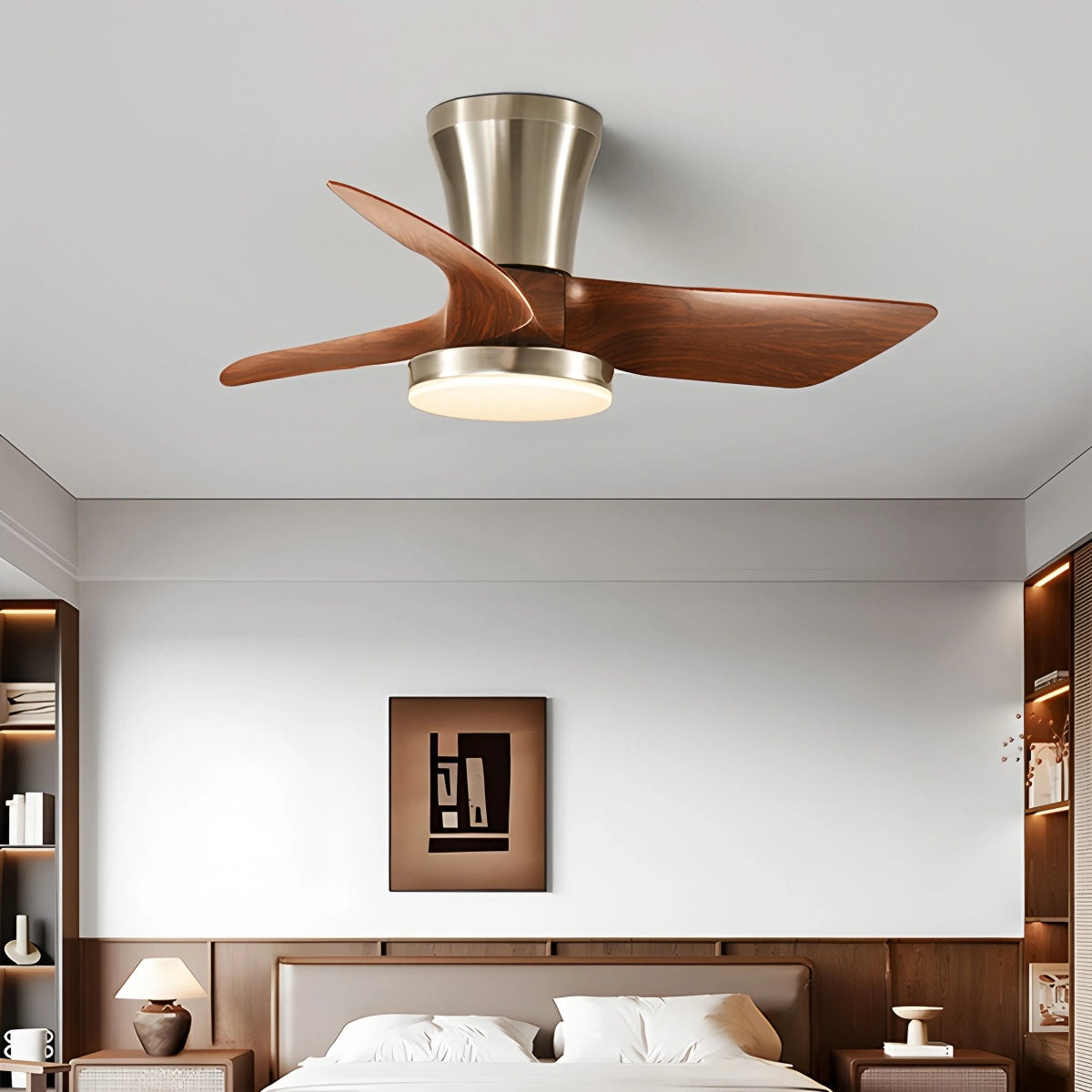 Antizer Nordic LED Ceiling Fan with Light for Living Room
