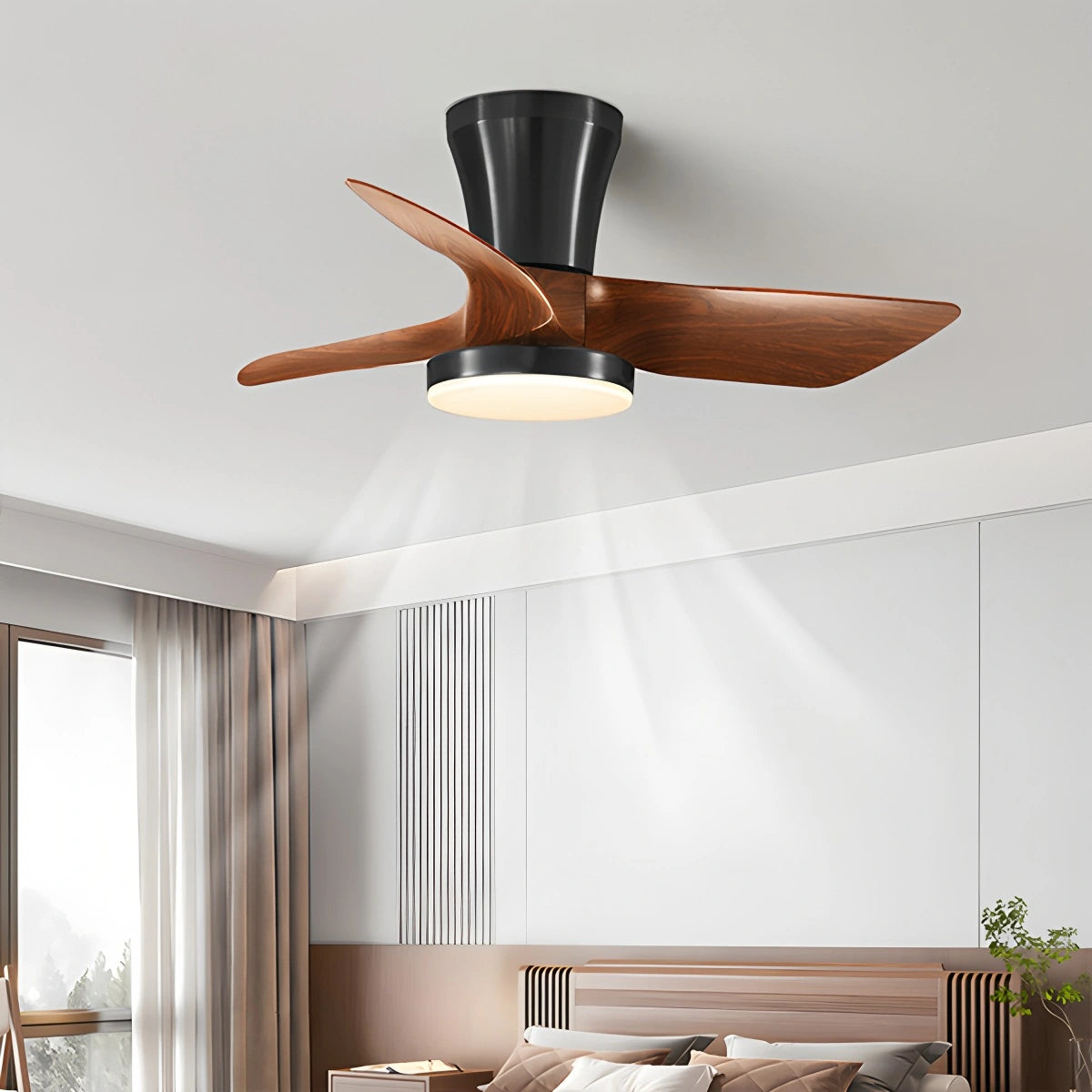 Antizer Nordic LED Ceiling Fan with Light for Living Room