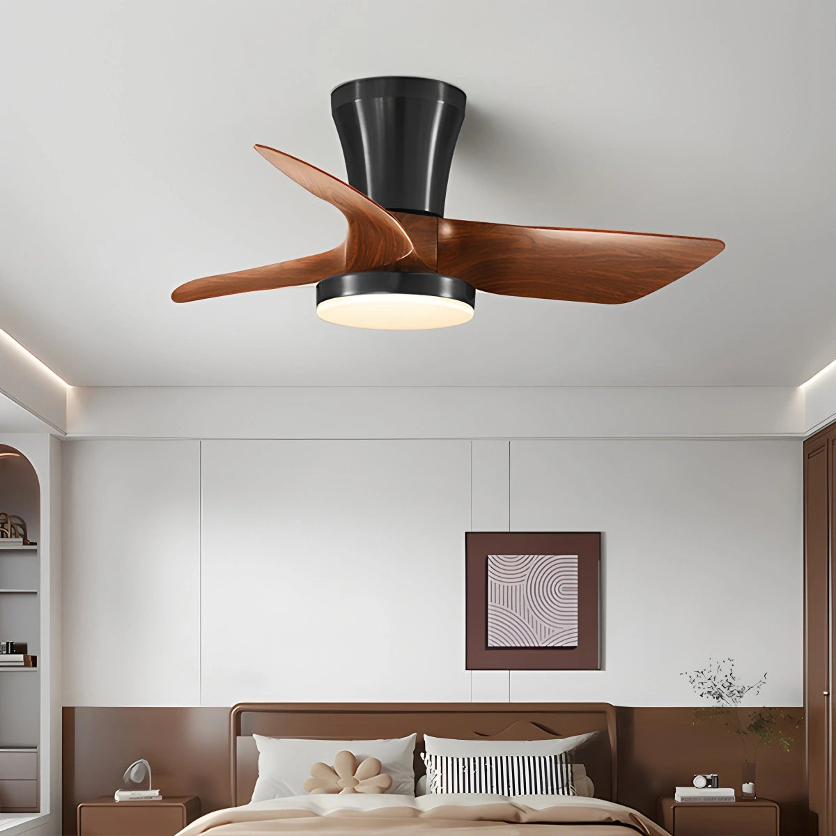Antizer Nordic LED Ceiling Fan with Light for Living Room