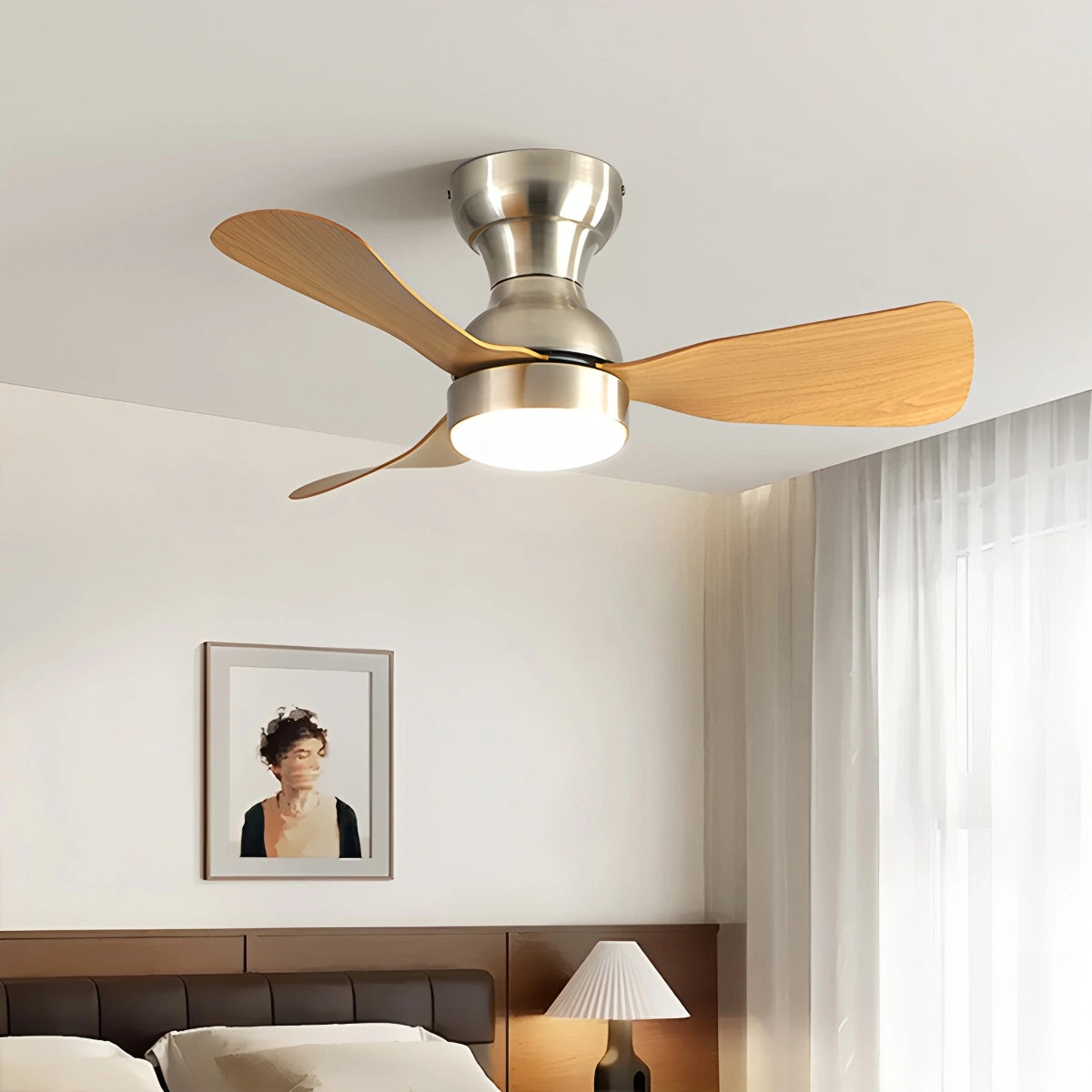 Antizer Small Size Indoor Ceiling Fan Light with Remote