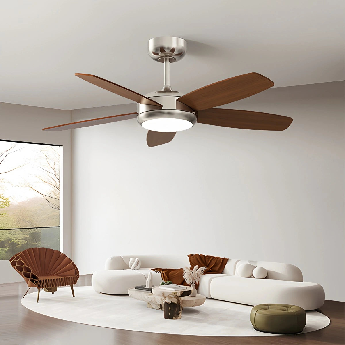 Antizer Retro American Style 5-blade Ceiling Fan Light