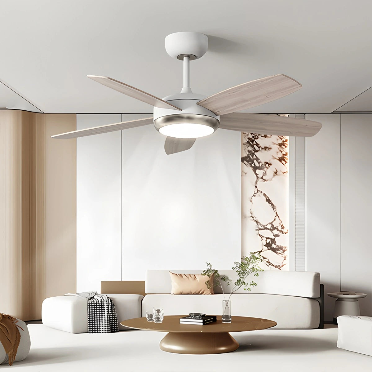Antizer Retro American Style 5-blade Ceiling Fan Light