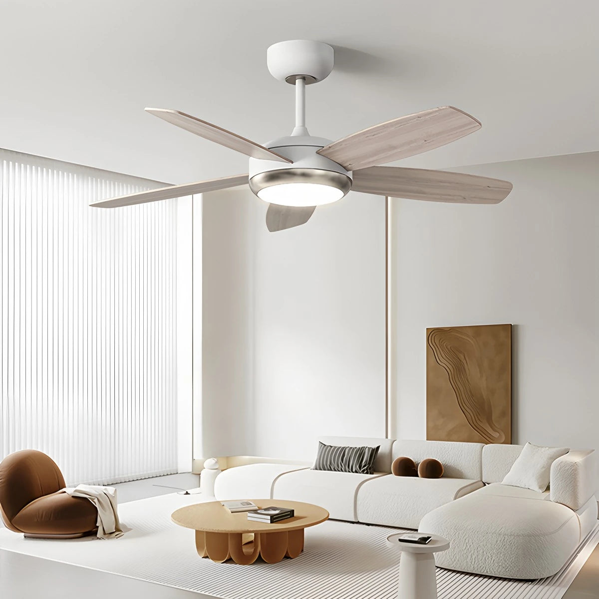 Antizer Retro American Style 5-blade Ceiling Fan Light
