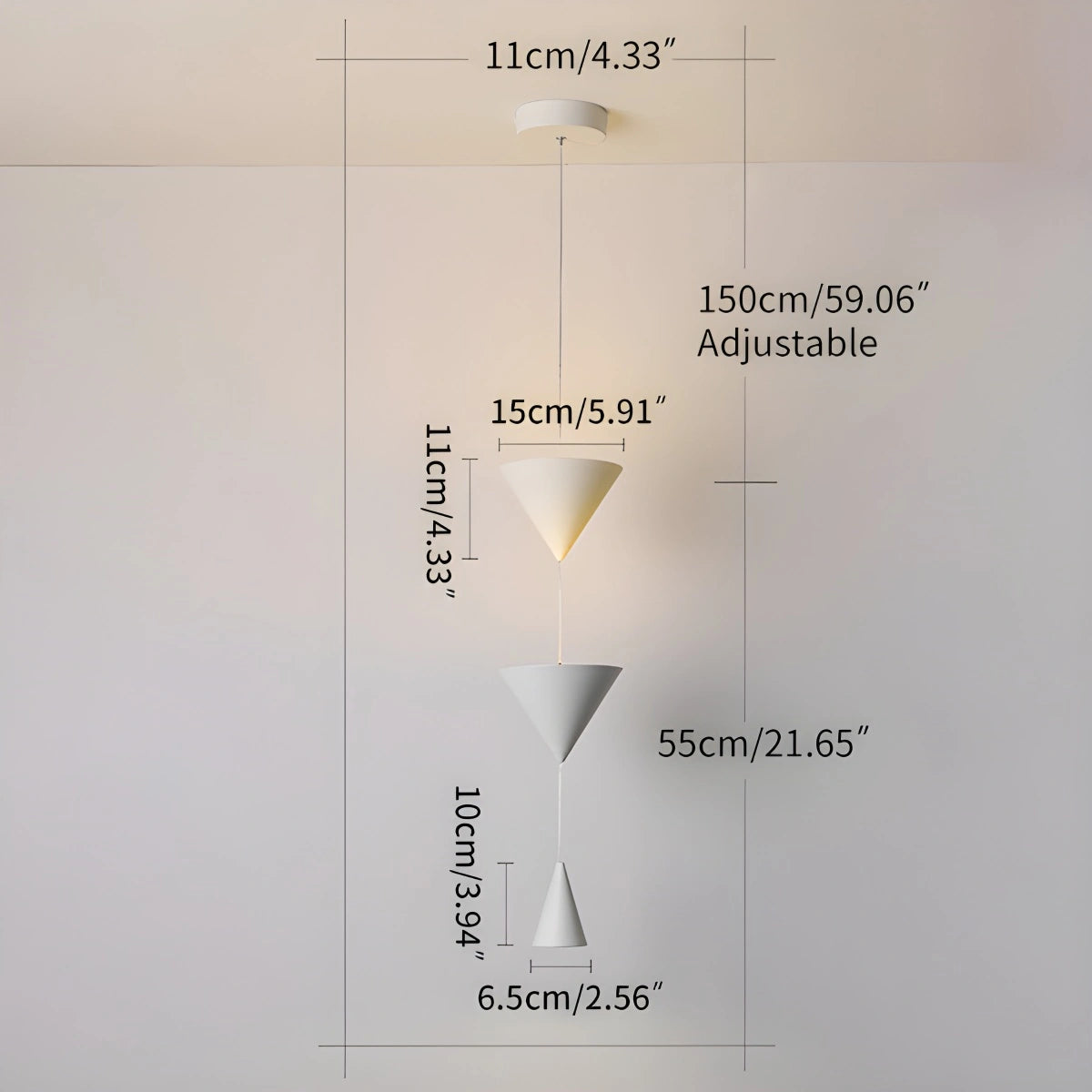 Antizer Modern Geometric Cone LED Pendant Light