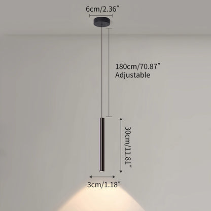 Antizer Modern Long Tube Led Pendant Light Bedside Lamp