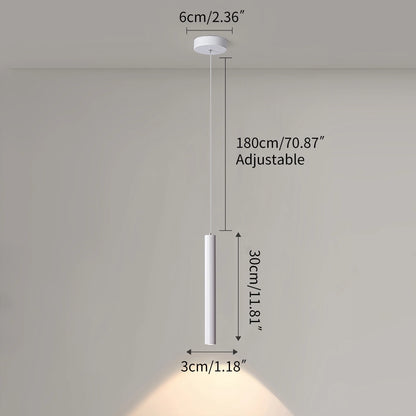 Antizer Modern Long Tube Led Pendant Light Bedside Lamp