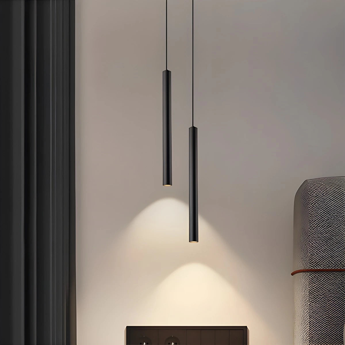 Antizer Modern Long Tube Led Pendant Light Bedside Lamp