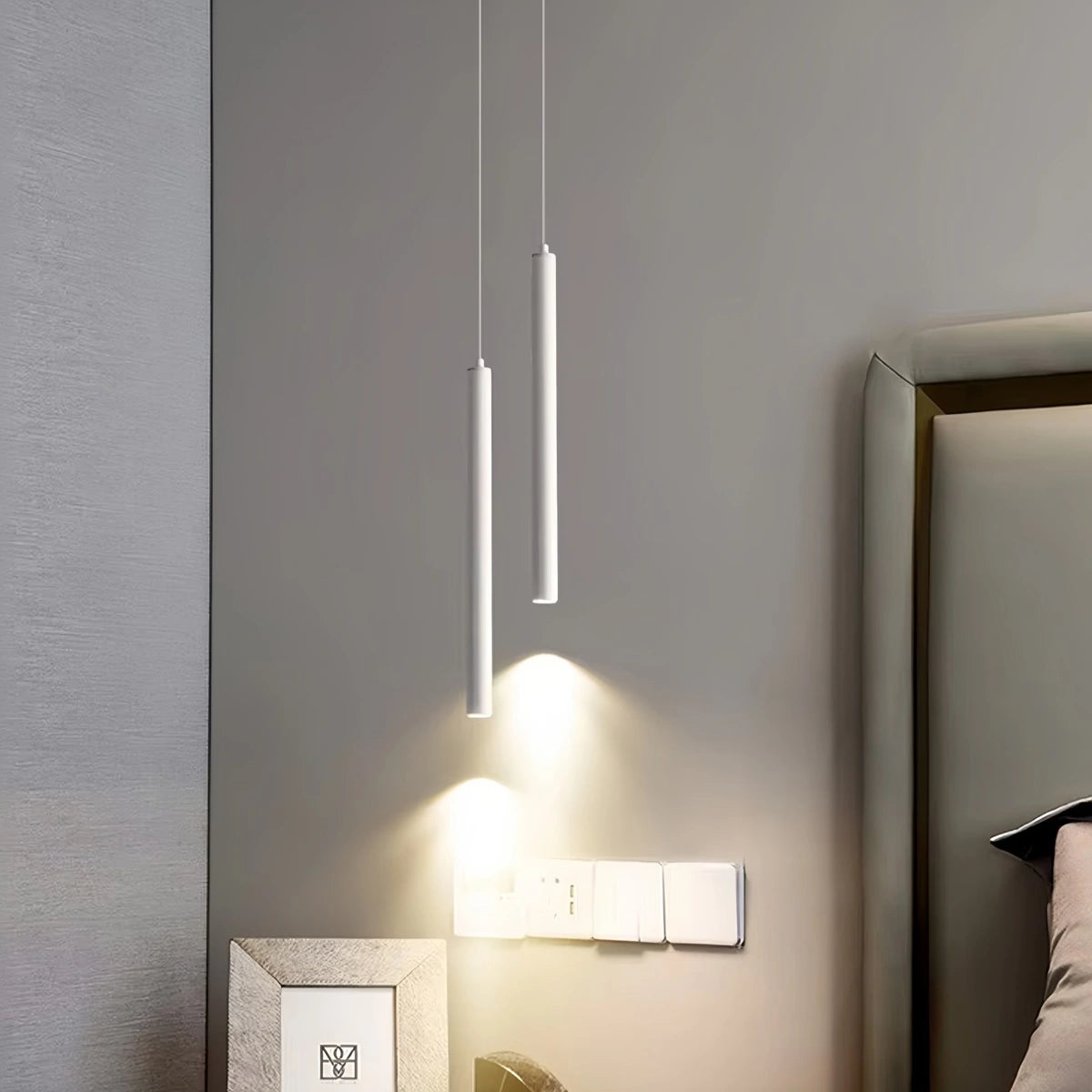 Antizer Modern Long Tube Led Pendant Light Bedside Lamp