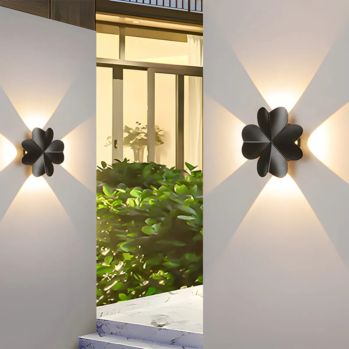 Antizer Creative Four Leaf Clover Aluminum Outdoor Wall Sconce