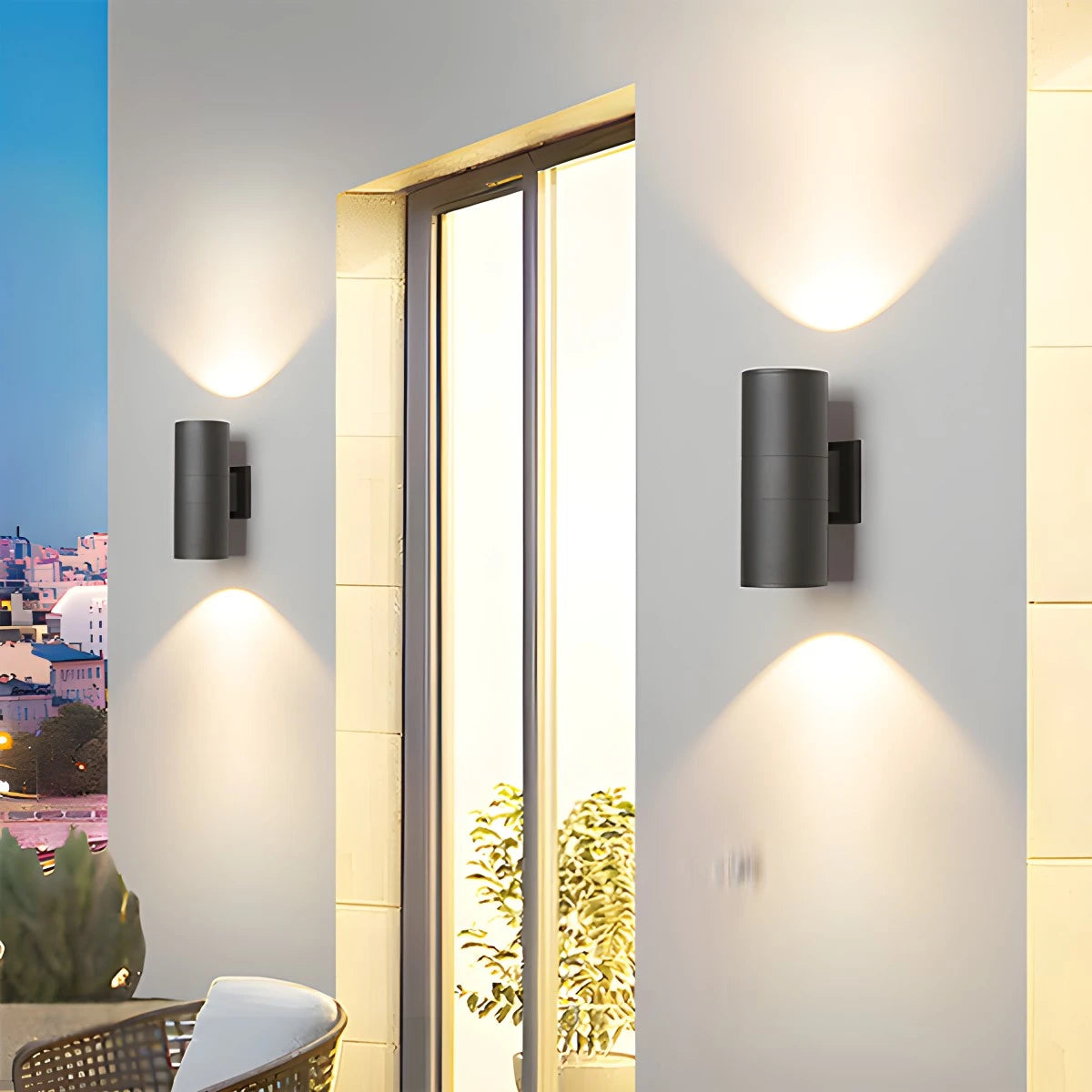 Antizer Outdoor Aluminum Cylinder Up and Down Wall Lamp