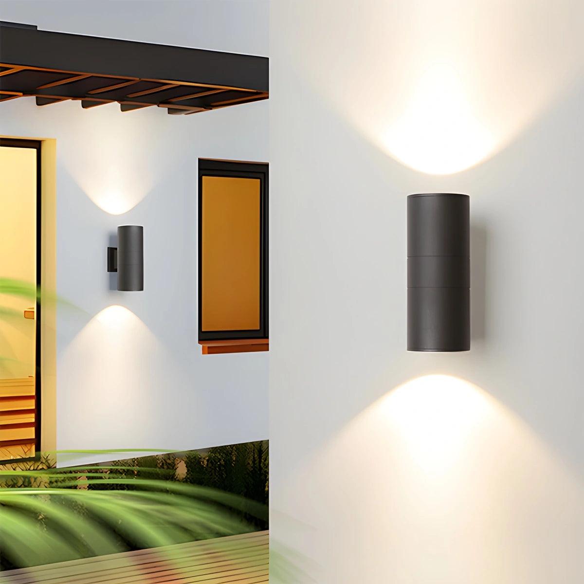 Antizer Outdoor Aluminum Cylinder Up and Down Wall Lamp