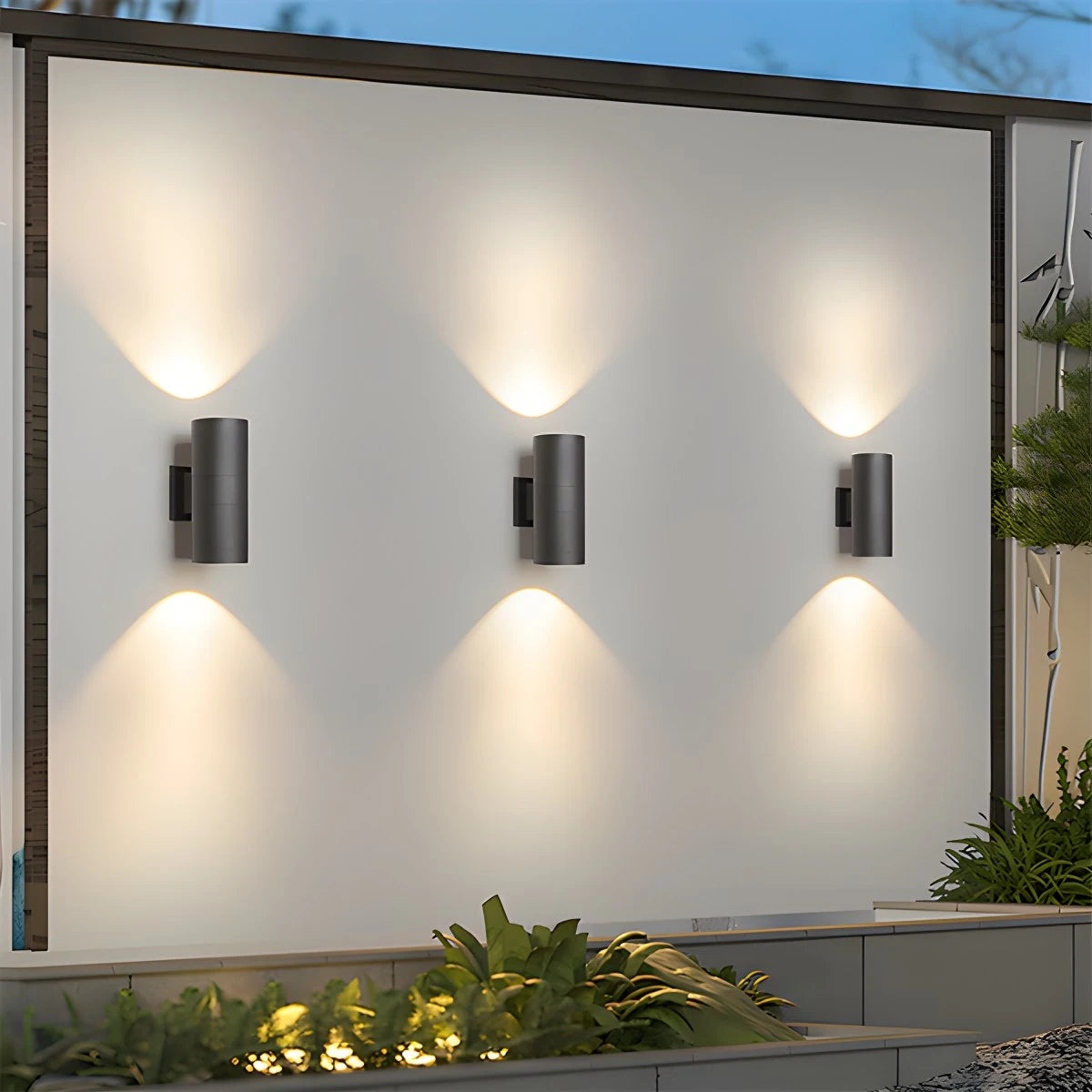 Antizer Outdoor Aluminum Cylinder Up and Down Wall Lamp
