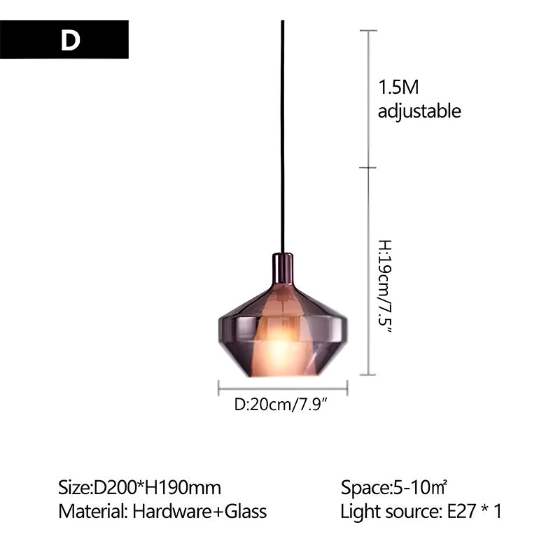 Modern Minimalist LED Glass Pendant Light