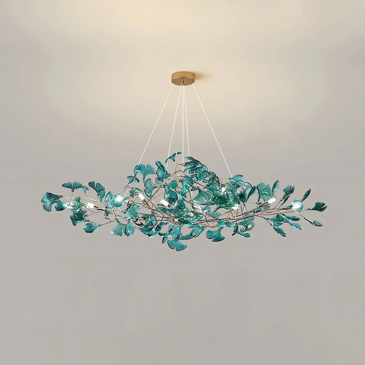 Antizer Acrylic Ginkgo Leaf Chandelier for Dining Area