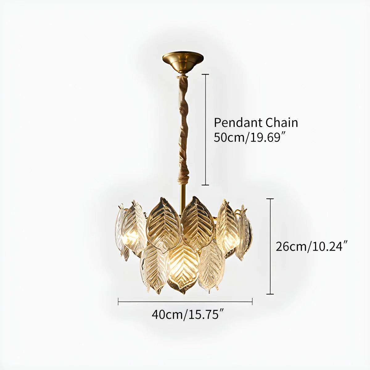 Antizer Tiered Glass Leaf Chandelier